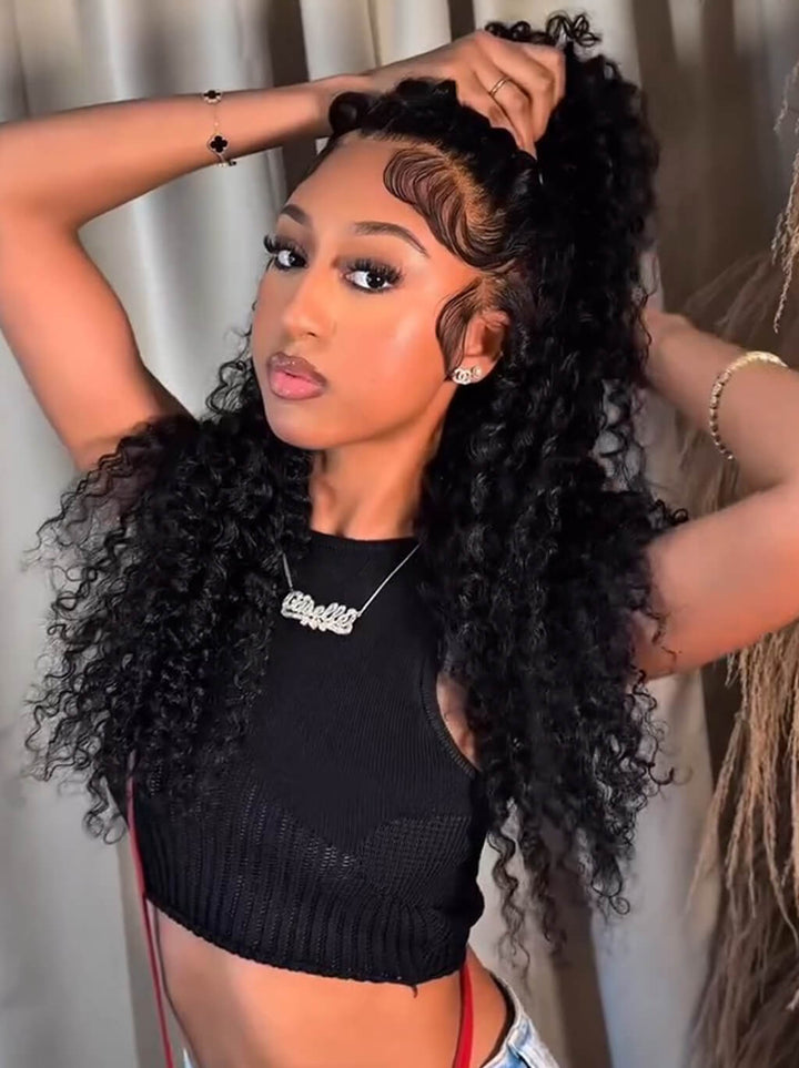 Dorsanee Tight Spiral Curls 13x4 Lace Front Virgin Human Hair Wigs 250 300 Density