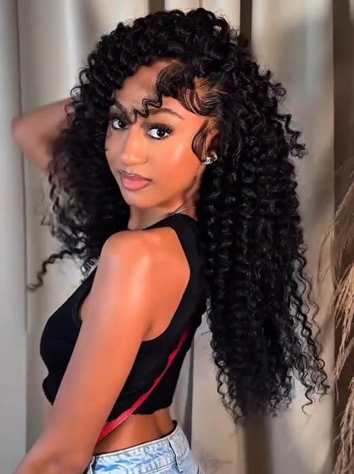 Dorsanee Tight Spiral Curls 13x4 Lace Front Virgin Human Hair Wigs 250 300 Density