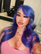 Dorsanee Violet Blue 13x4 Lace Front Virgin Human Hair Wigs 200 Density