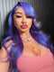 Dorsanee Violet Blue 13x4 Lace Front Virgin Human Hair Wigs 200 Density