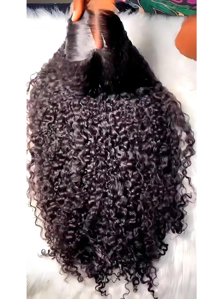 Dorsanee Voluminous Tight Kinky Curly 13X4 Lace Front Human Hair Wigs 250 300 Density