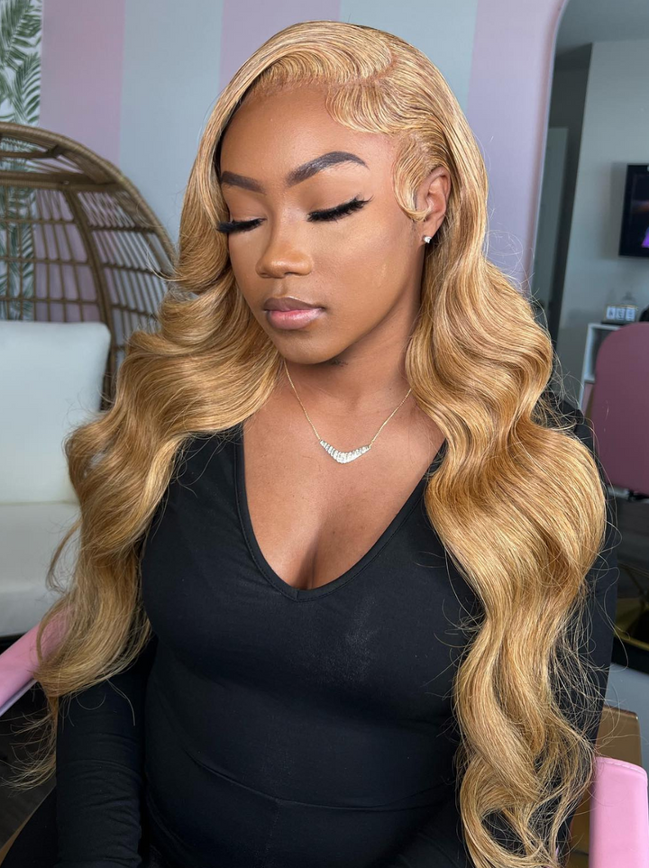 Dorsanee Honey Blonde Brown 13x4 Lace Front Body Wave Human Hair Wigs