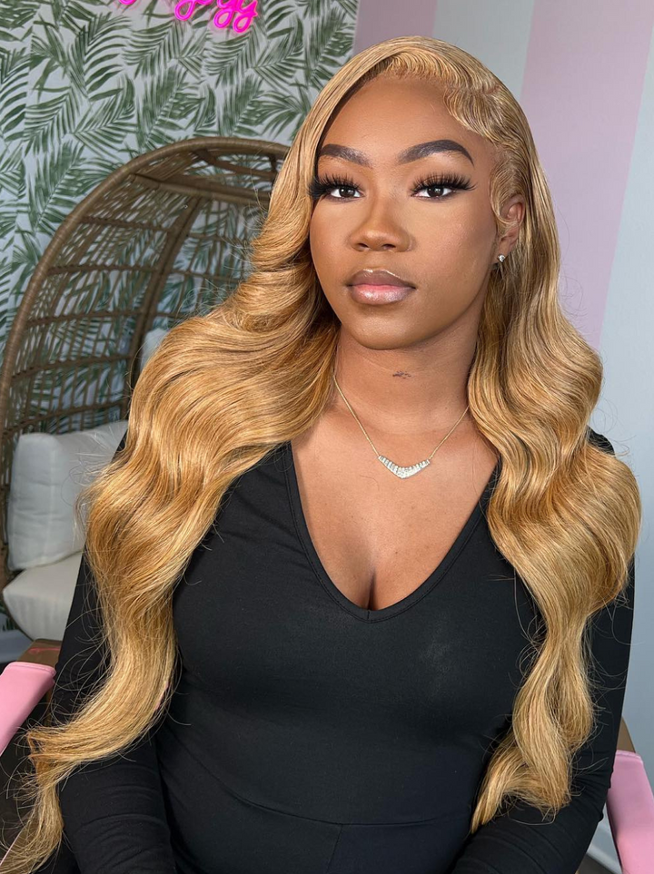 Dorsanee Honey Blonde Brown 13x4 Lace Front Body Wave Human Hair Wigs