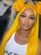 Dorsanee Yellow Color 200 Density 13x4 Lace Front Straight Virgin Human Hair Wigs