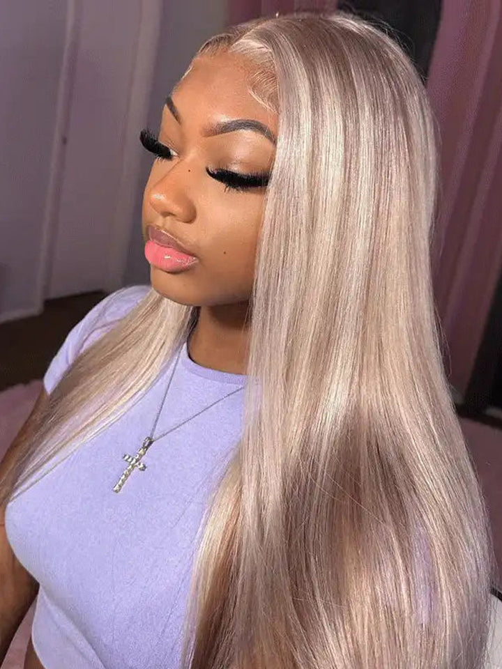 Exclusive Original Blonde Highlight #P18/613 Straight Human Hair Wigs Blonde Hair With Highlights For Sale