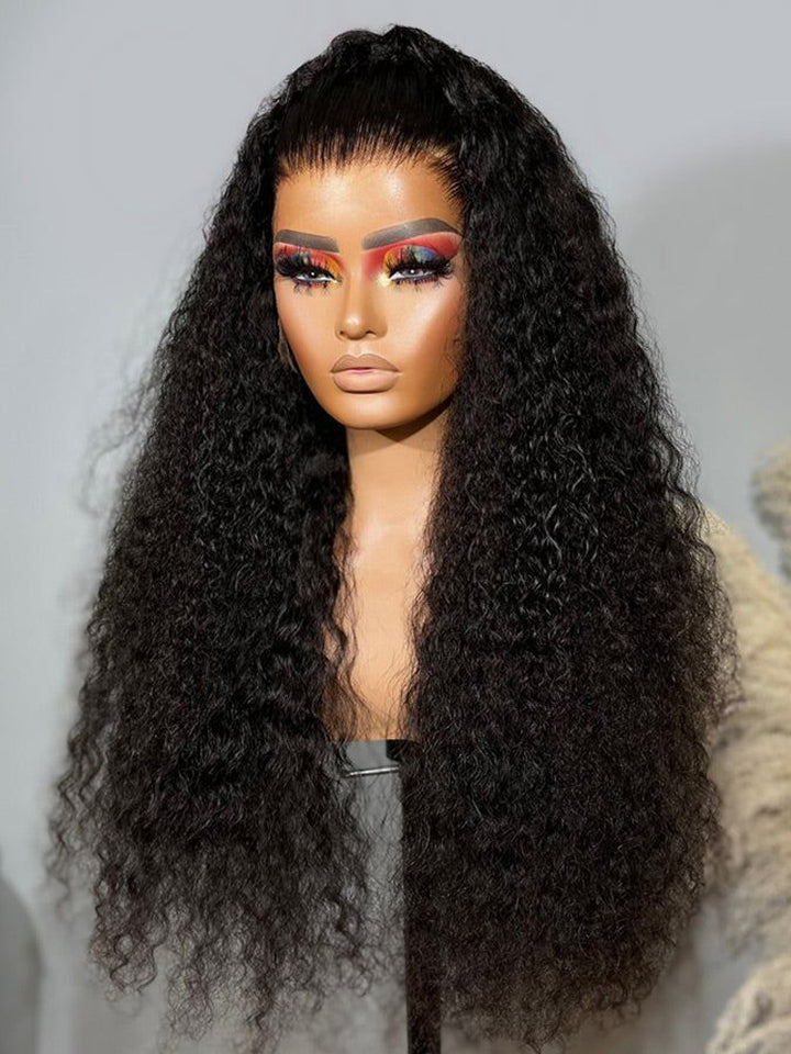 Full Density Curly Human Hair 13×4 Lace Front Wig Closure Glueless Wig for Beginners
