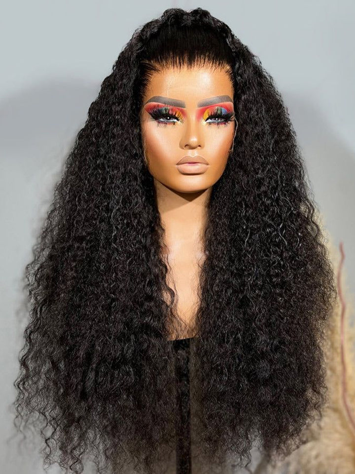 Full Density Curly Human Hair 13×4 Lace Front Wigs Closure Glueless Wig for Beginners