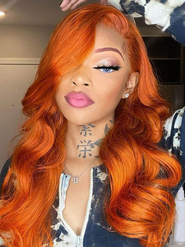 Ginger_Orange_Body_Wave_Copper_Color_Human_Hair_Lace_Part_150_Density_Wigs