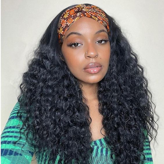 Dorsanee Hair Deep Wave Headband Hair Wig Glueless Human Hair Wigs