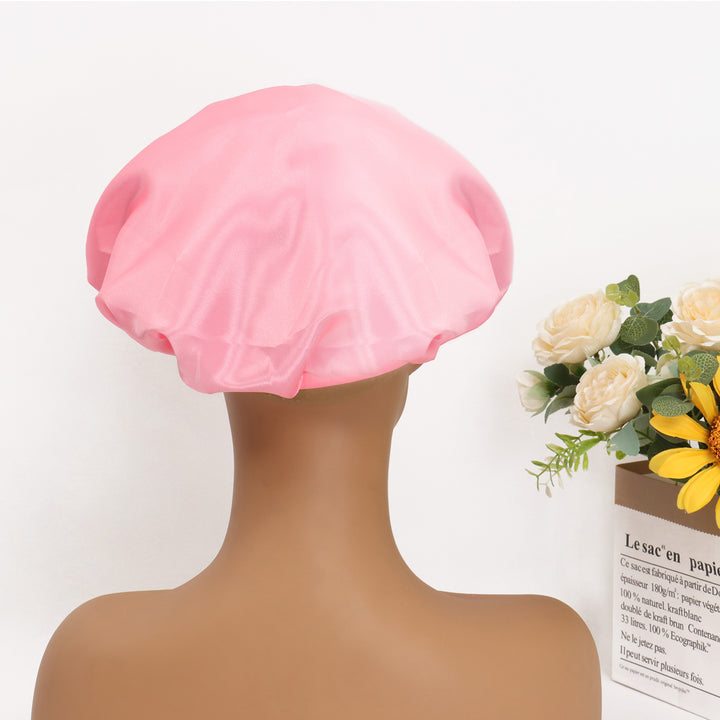 Wide-Brimmed Satin Nightcap Hair Hat