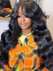 Lace Front Human Hair Wig with Curtain Bangs for Women Body Wave Brazilian Remy Hair