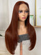 Layered Cut Caramel Brown Straight Undetectable Glueless Lace Front Wig