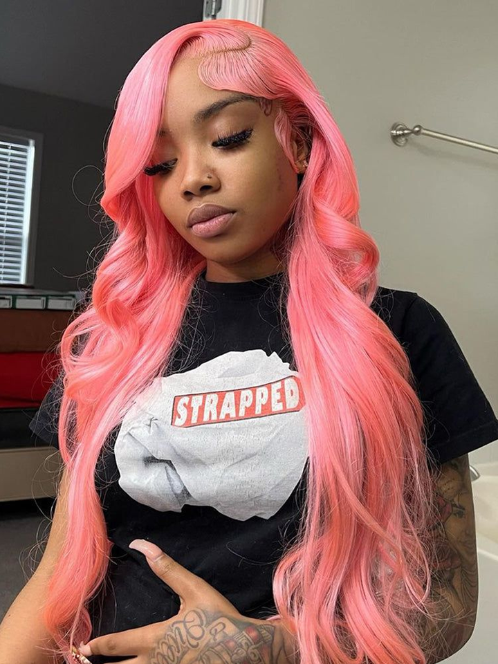 Light_Ash_Pink_Color_Body_Wave_13x4_Lace_Front_Wigs_Human_Hair