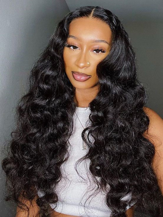 Dorsanee Wand Curls Loose Deep Wave 13x4 Double Drawn Lace Frontal Human Hair Wigs