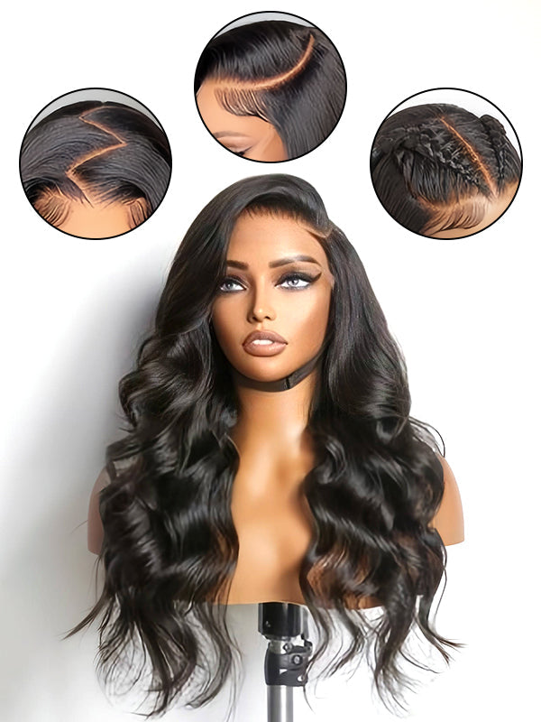 Body Wave Human Hair Wigs M Cap 9x6 Lace Glueless Wig Prebleached