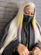 Dorsanee Ombre Blue Yellow Red Skunk Stripe 613 Blonde Straight Human Hair Wigs