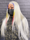 Dorsanee Ombre Blue Yellow Red Skunk Stripe 613 Blonde Straight Human Hair Wigs