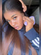 Dorsanee Ombre Black Brown Bone Straight 13x4 Lace Front Human Hair Wig