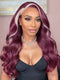 Blonde 99J Red Burgundy Skunk Stripe Body Wave Lace Front Human Hair Wigs