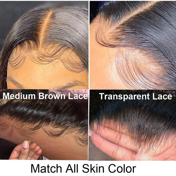 Dorsanee Hair Straight Human Hair Bundles With Frontal 13x4 HD Transparent Lace Front Wig - Dorsanee Hair