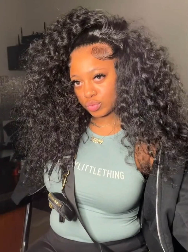 Dorsanee 300 Density Bouncy Wand Deep Curls 13x4 HD Lace Front Virgin Human Hair Wigs