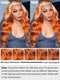 Dorsanee Ginger Orange Blonde Skunk Stripe 13x4 Body Wave HD Transparent Lace Front Human Hair Wig