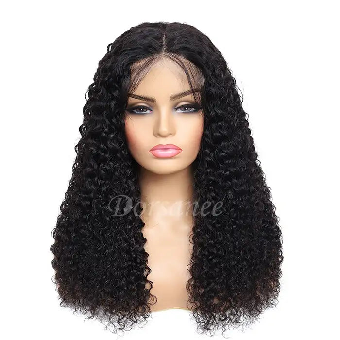 Dorsanee hair jerry curly 5×5 HD lace closure human hair wigs for black girls