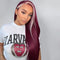 Dorsanee Hair Skunk Stripe 99j Burgundy Blonde 13x4 Lace Front Wig Straight Human Hair Wigs