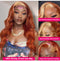 Dorsanee Ginger Orange With Blonde Skunk Stripe 13x4 Body Wave HD Transparent Lace Front Human Hair Wig - Dorsanee Hair