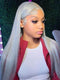 Dorsanee Grey Colored 200 Density 13x4 HD Lace Front Straight Human Hair Wig
