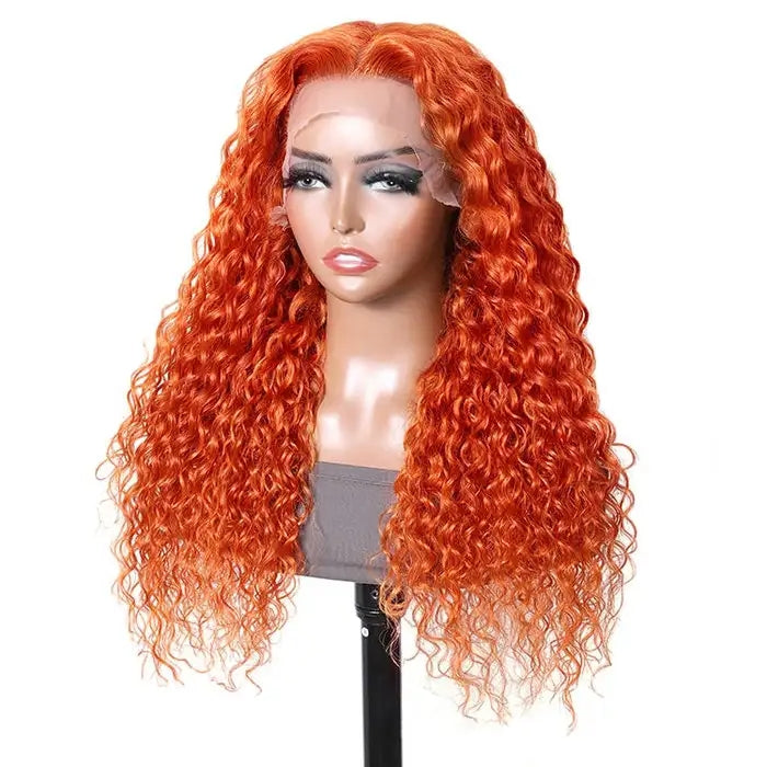 Dorsanee Hair Ginger Colored Water Wave 13x4 HD Human Hair Lace Wig Black Girl
