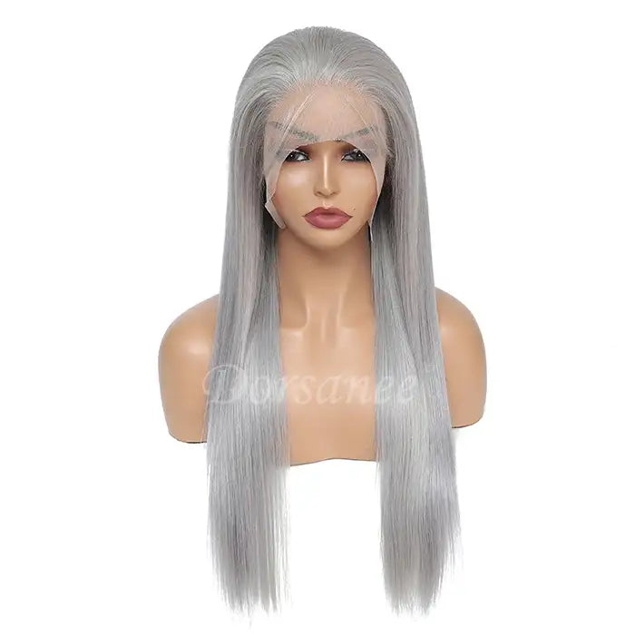 Dorsanee Hair Grey Colored 13x4 HD Lace Front Human Hair Wig Straight Brazilian Remy Hair