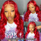 Dorsanee Hair Red Color Body Wave Transparent 13x4 Lace Front Wig Human Hair Wig