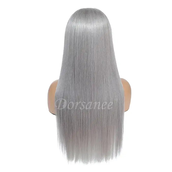 Dorsanee Hair Grey Colored 13x4 HD Lace Front Human Hair Wig Straight Brazilian Remy Hair