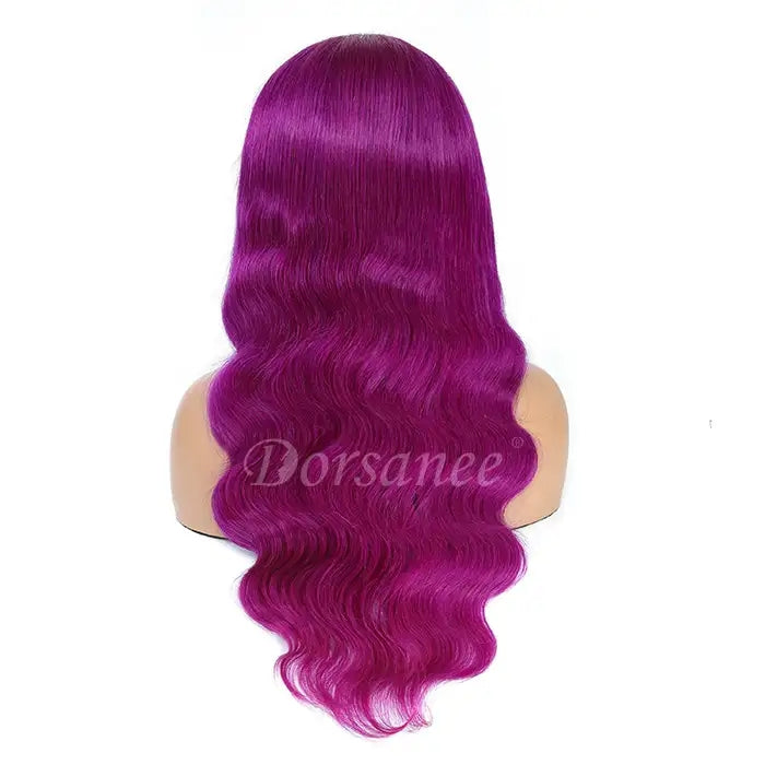 Dorsanee Hair Purple 13x4 Front Lace Wig Body Wavy Lace Front Brazilian Human Hair Wig