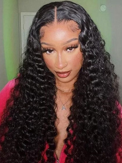 Deep Wave 6*4 Transparent HD Lace Frontal Best Glueless Wigs Curly Natural Hair