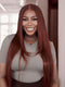 Dorsanee hair straight 6×4 pre-cut lace human hair reddish brown color wigs