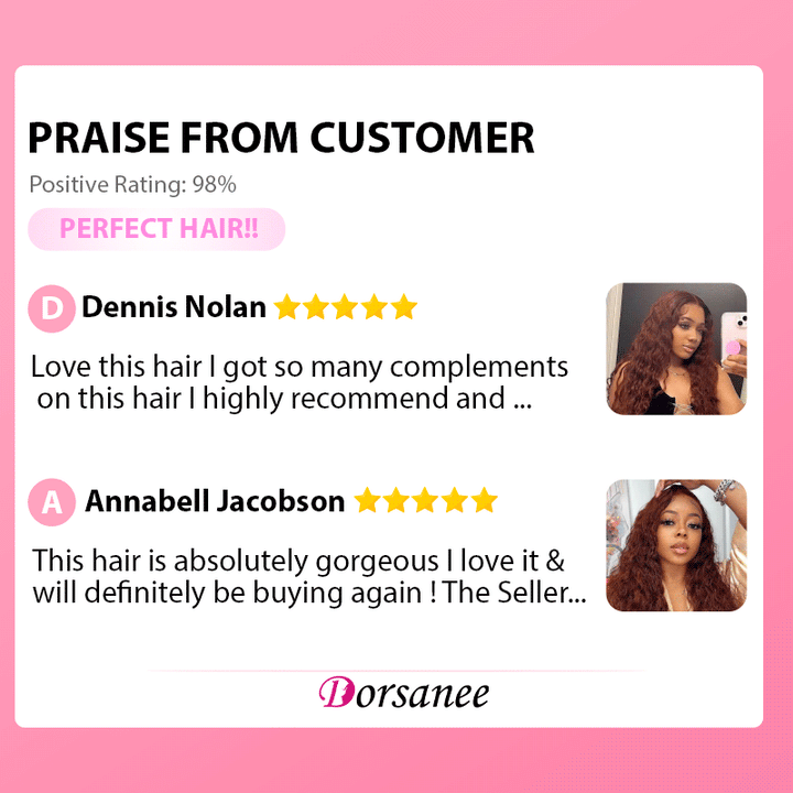 Dorsanee Reddish Brown Water Wave 6x4/13x4 HD Pre-Cut Lace Front Glueless Wear Go Human Hair Wig