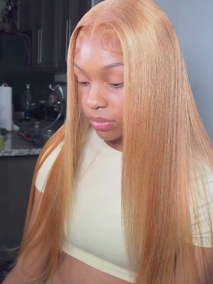 Dorsanee Strawbeerry Honey Blonde Bone Straight Virgin Human Hair Wigs