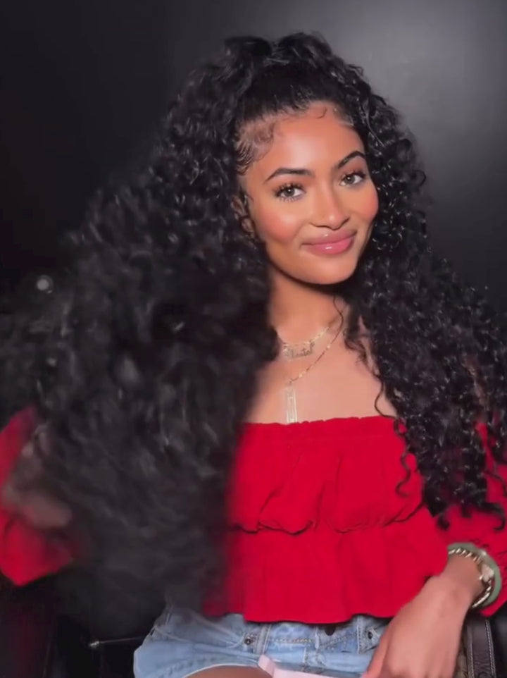 Dorsanee Bouncy Spiral Loose Water Wave Curls 13x4 Lace Front Virgin Human Hair Wigs