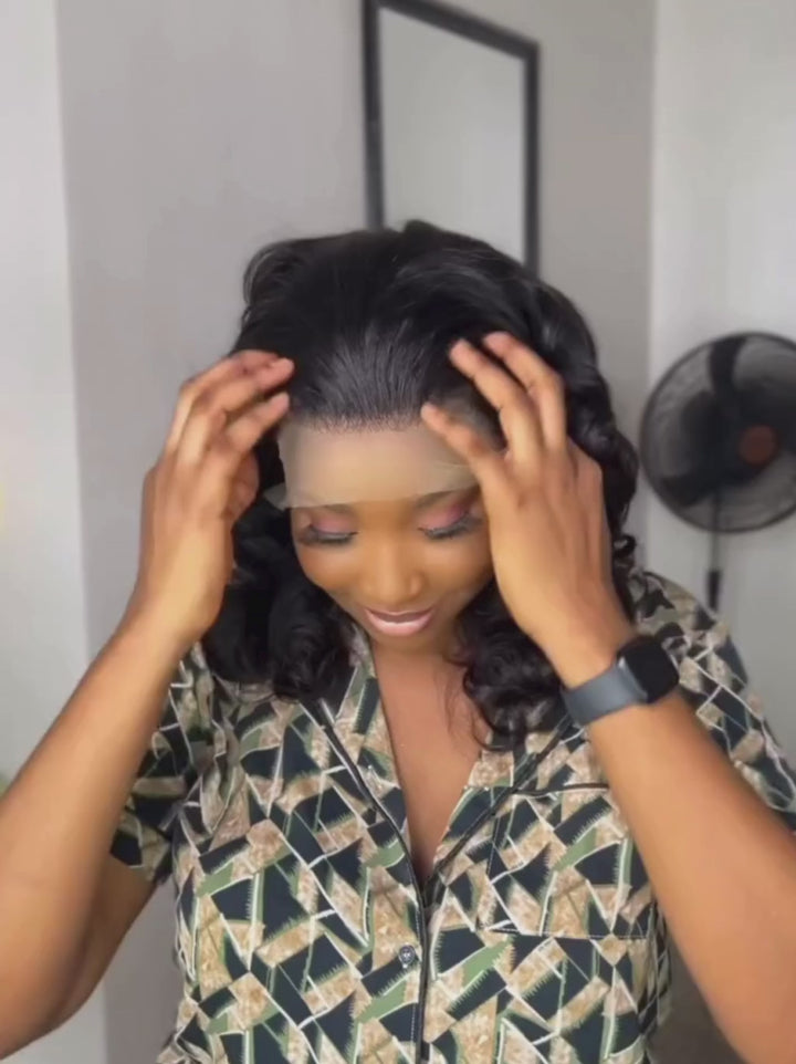Dorsanee Elegant Short Bob Bouncy Loose Body Wave 13x4 Lace Front Human Hair Wigs