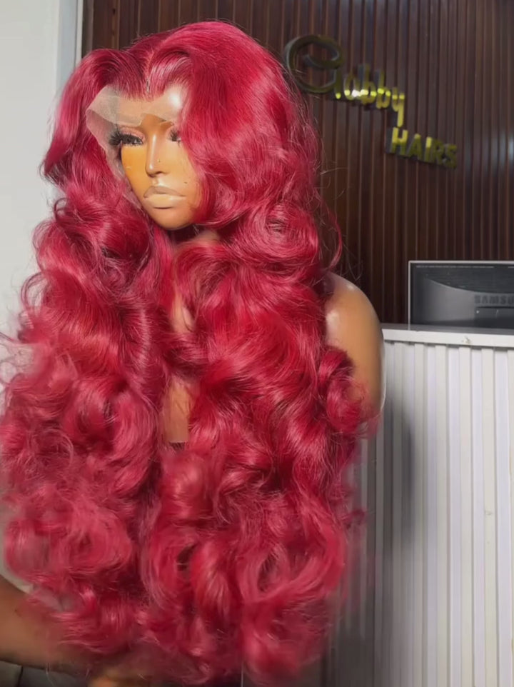 Dorsanee 250 300 Density 30 32 inch Copper Red 13x4 Lace Front Human Hair Wigs