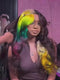Dorsanee Split Dye Ombre Yellow Dark Blue Red Brown 13x4 HD Lace Front Human Hair Wig