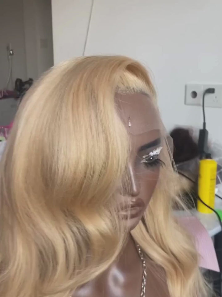 Dorsanee Strawbeerry Honey Blonde Body Wave Lace Front Human Hair Wigs