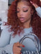 Dorsanee 300 Density Copper Red Bouncy Loose Curls 13x4 Lace Front Human Hair Wigs
