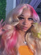 Dorsanee Multi Color Platinum Blonde Pink Purple Yellow Virgin Human Hair Wigs