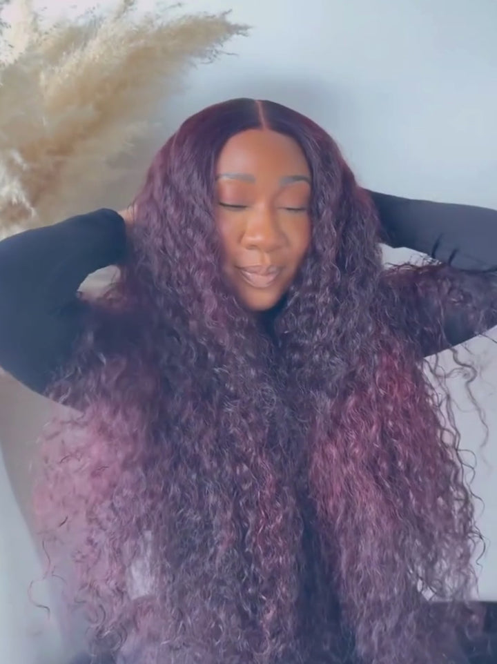 Dorsanee Dark 99J Red 200 250 Density 13x4 Lace Front Human Hair Wigs