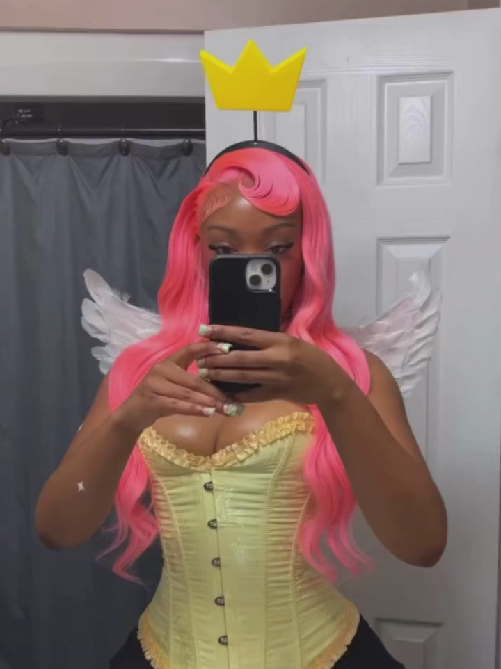 Dorsanee Pink Body Wave 13x4 Transparent HD Lace Front Human Hair Wigs