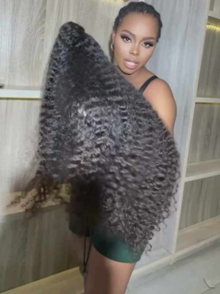 Dorsanee 250 300 Density Deep Wave Curly 13x4 Lace Front Virgin Human Hair Wigs