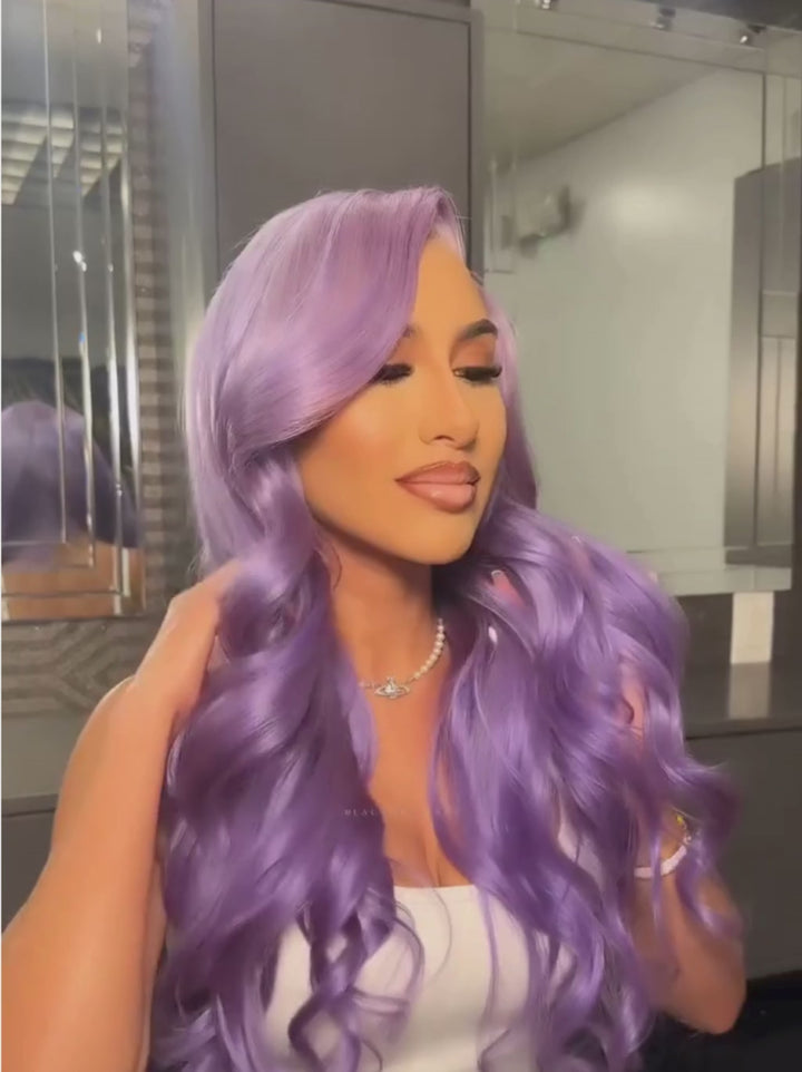 Dorsanee Lavender Purple Body Wave 13x4 Lace Front Virgin Human Hair Wigs
